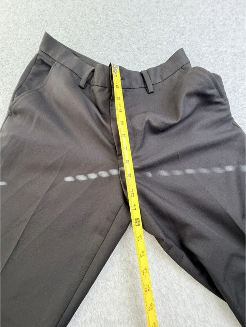 Greg Norman Tasso Ella Mens Dress Pants 32W 30L Black Polyester Flat Front